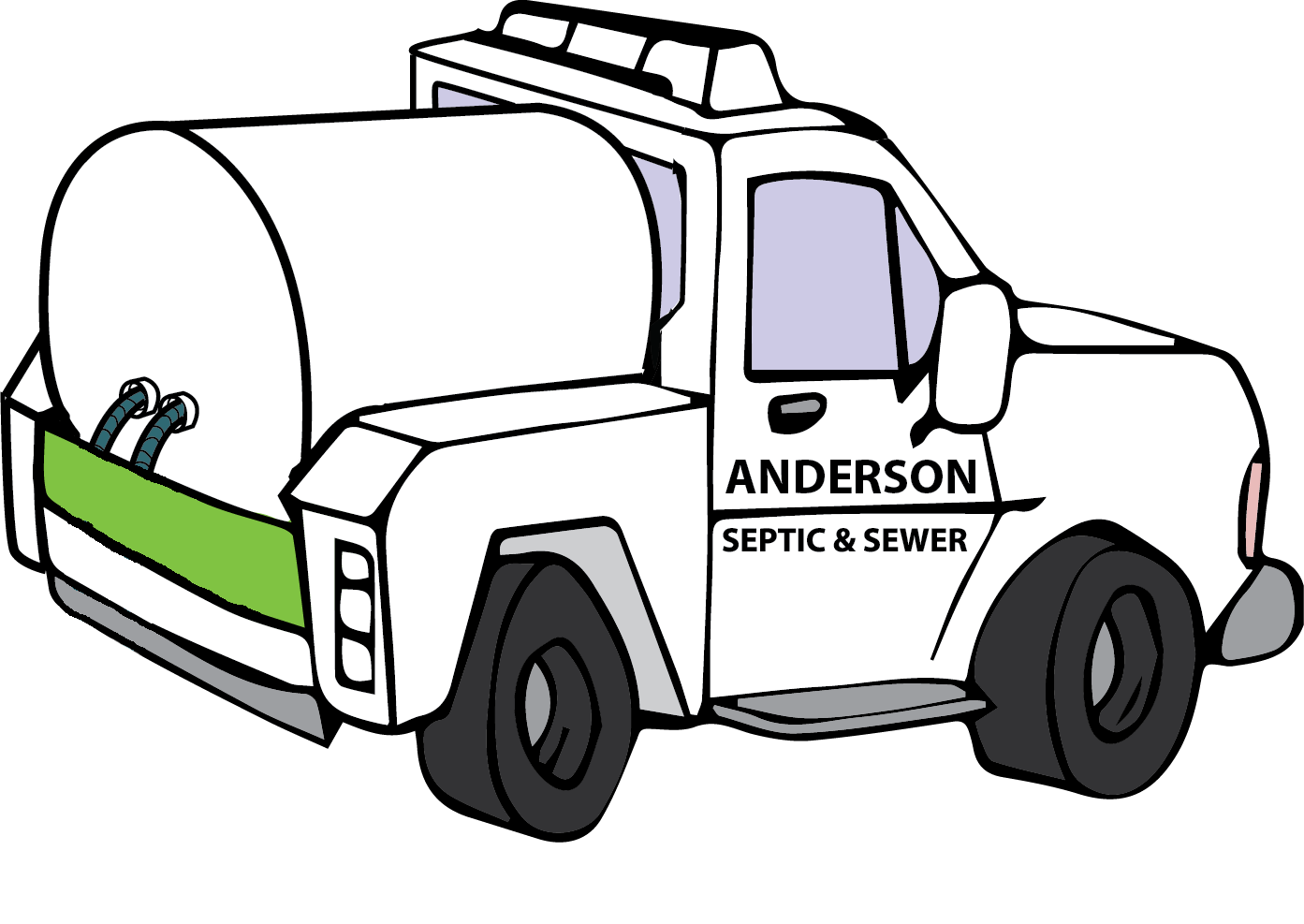 Anderson's Septic & Sewer truck logo